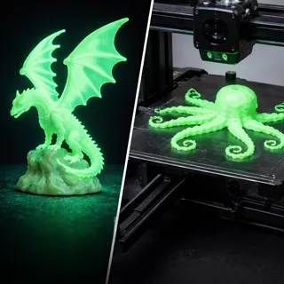 Glow PLA Green detail